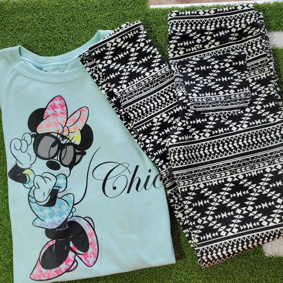 DISNEY Minnie Mouse Top & EPIC THREADS Girls Leggings Tee Set - Picture 11 of 11